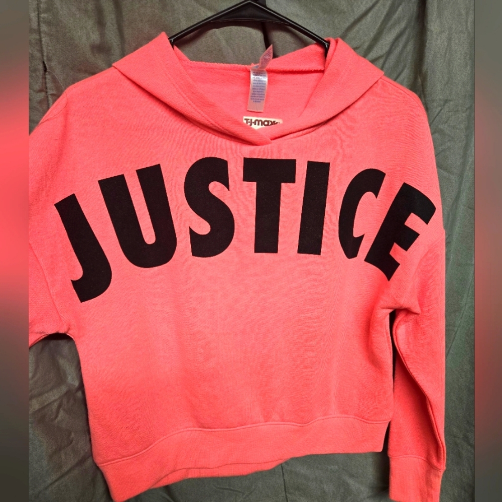 Girl's Justice pink and black hoodie